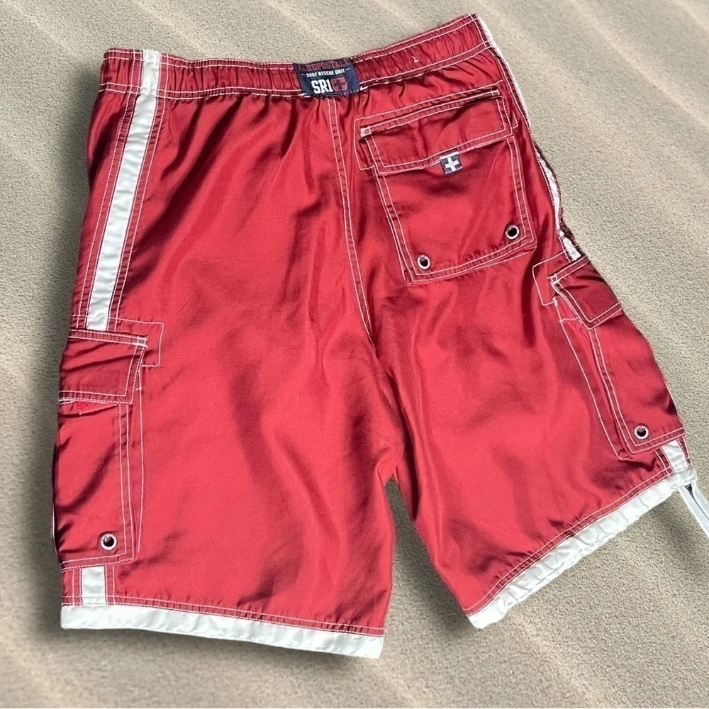 Aeropostale Men’s Cargo Swim Trunks / Shorts Burgundy Red Size Small